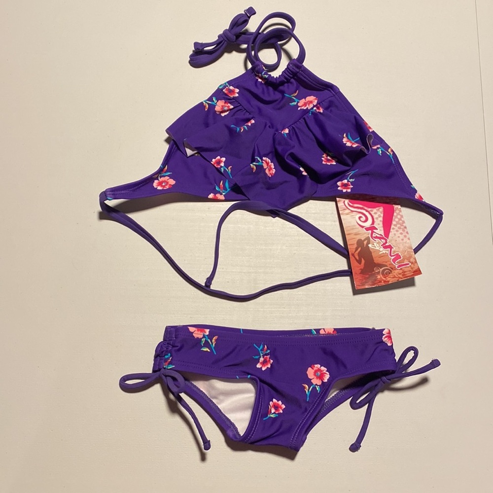 Kanu Surf Morgan Halter Bikini Swimsuit Purple 2T